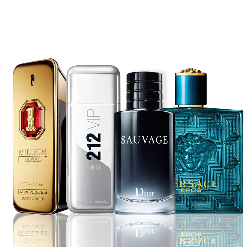 Combo 4 Perfumes - One Million Royal + 212 Vip + Sauvage Dior + Versace Eros 100ML
