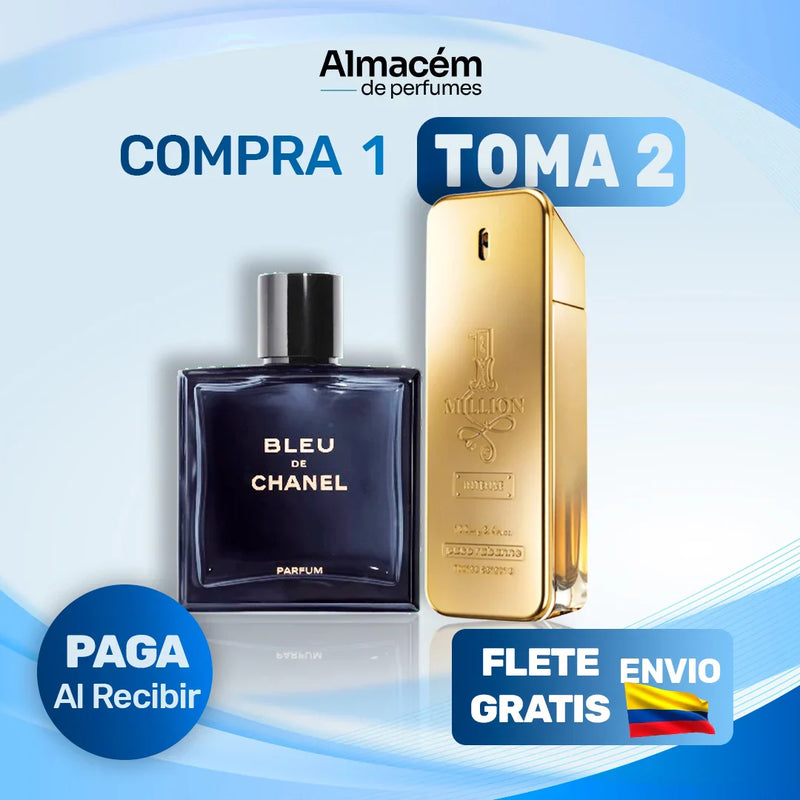2 Perfumes Masculinos Importados (100ml) - 1 Million | BLEU (5 Años Armazém do Perfume)