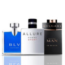 Combo 3 Perfumes - Chanel Allure Homme Sport + Bvlgari Man In Black + BLV Pour Homme