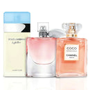 Combo de 3 Perfumes Femeninos La Vie est Belle, Mademoiselle y Light Blue de 100 ml.