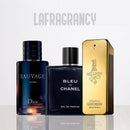Combo de 3 perfumes - Bleu de Chanel + Sauvage + One Million 100ML