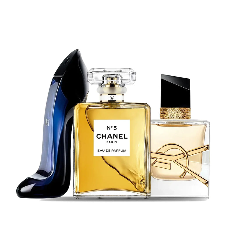 Combo de 3 Perfumes - Good Girl + Chanel N5 + Yves Saint Laurent Libre