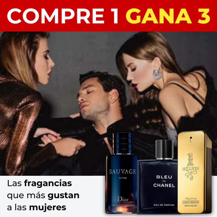 KIT 3 Perfumes Importados - Sauvage Dior | Bleu de Chanel| 1 Million + Regallo Exclusivo