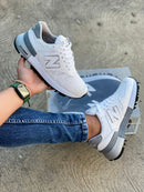 Tenis New Balance Unisex Blanco Gris Cómodos Moda